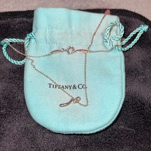 Tiffany & Co Silver Peretti Alphabet Letter R Pendant
Necklace